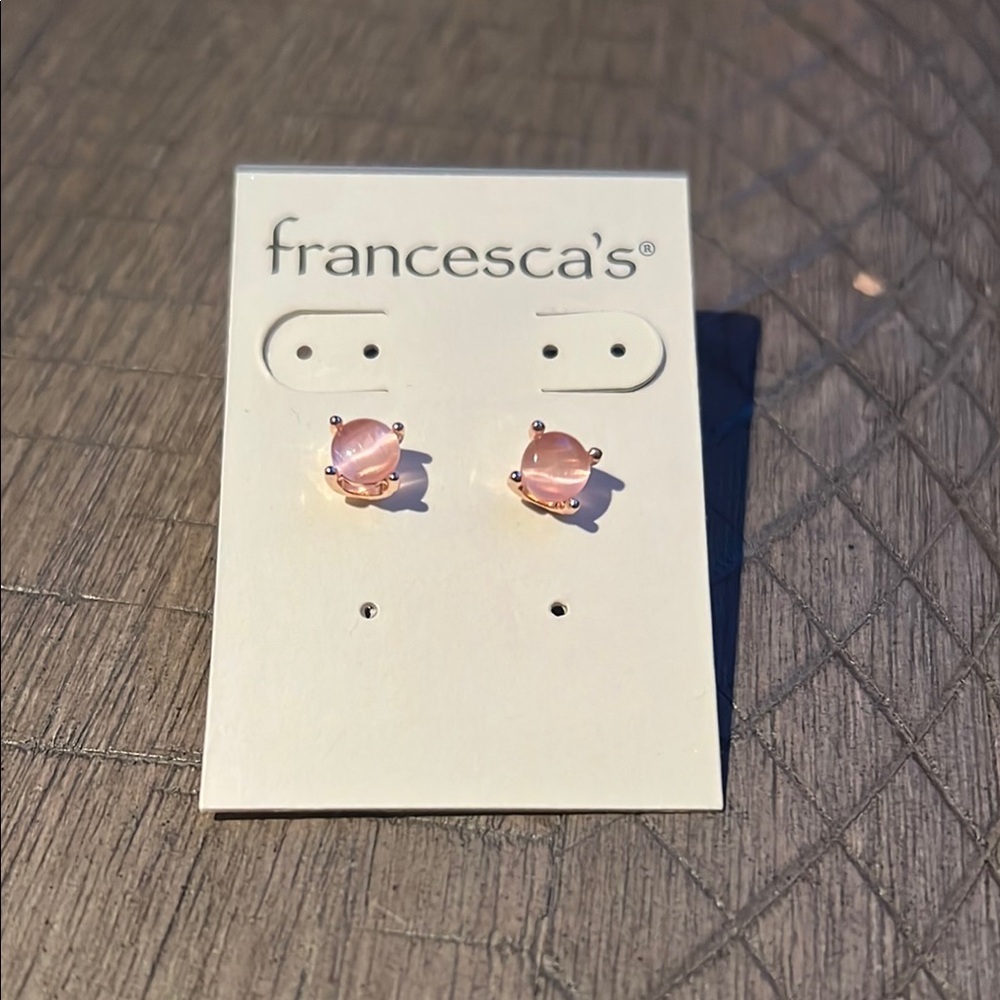 Francesca's Pink Floral Stud Earrings